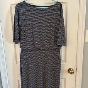 Ann Taylor Blue Geo/lines dress